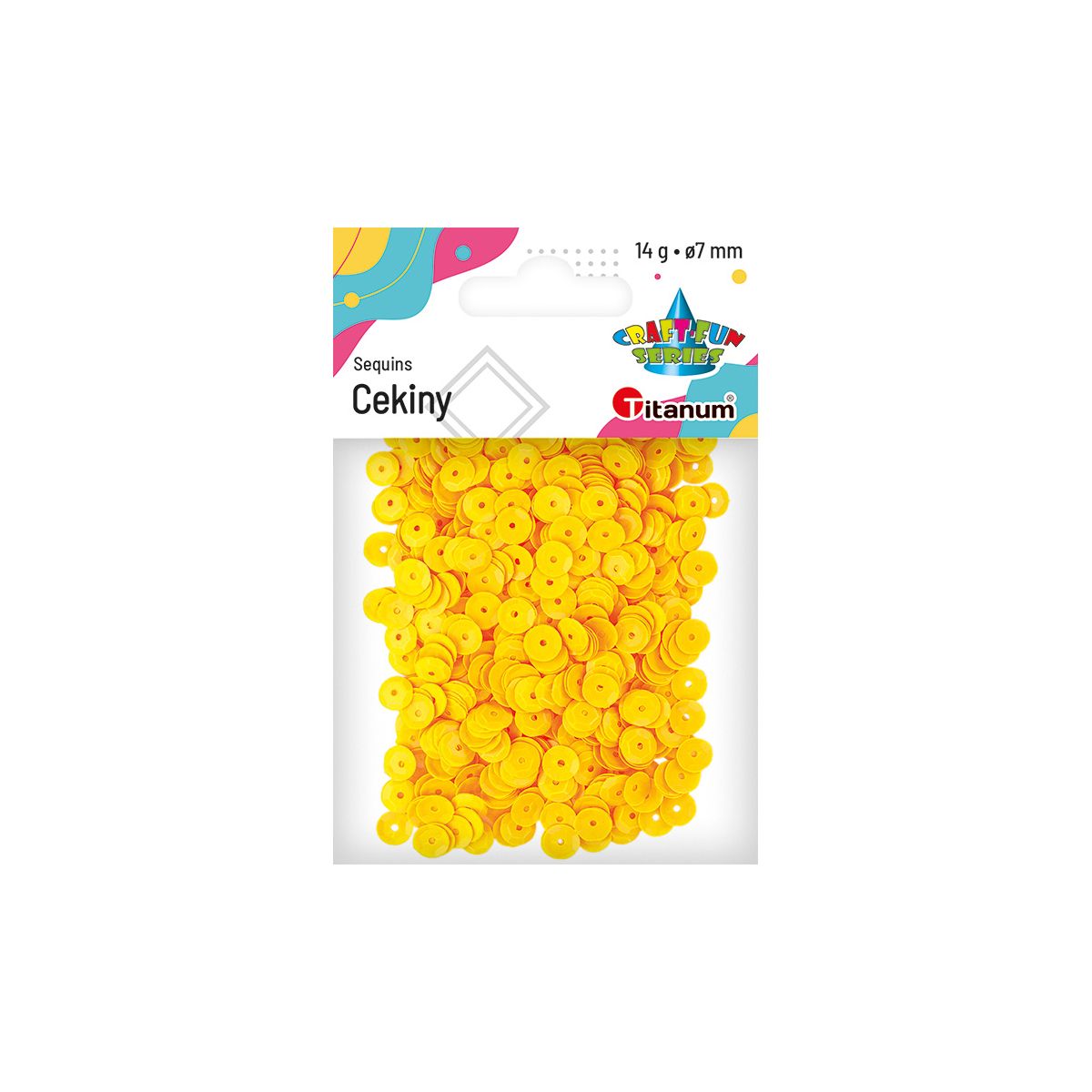 Cekiny Titanum Craft-Fun Series Okrągłe pastelowe żółte