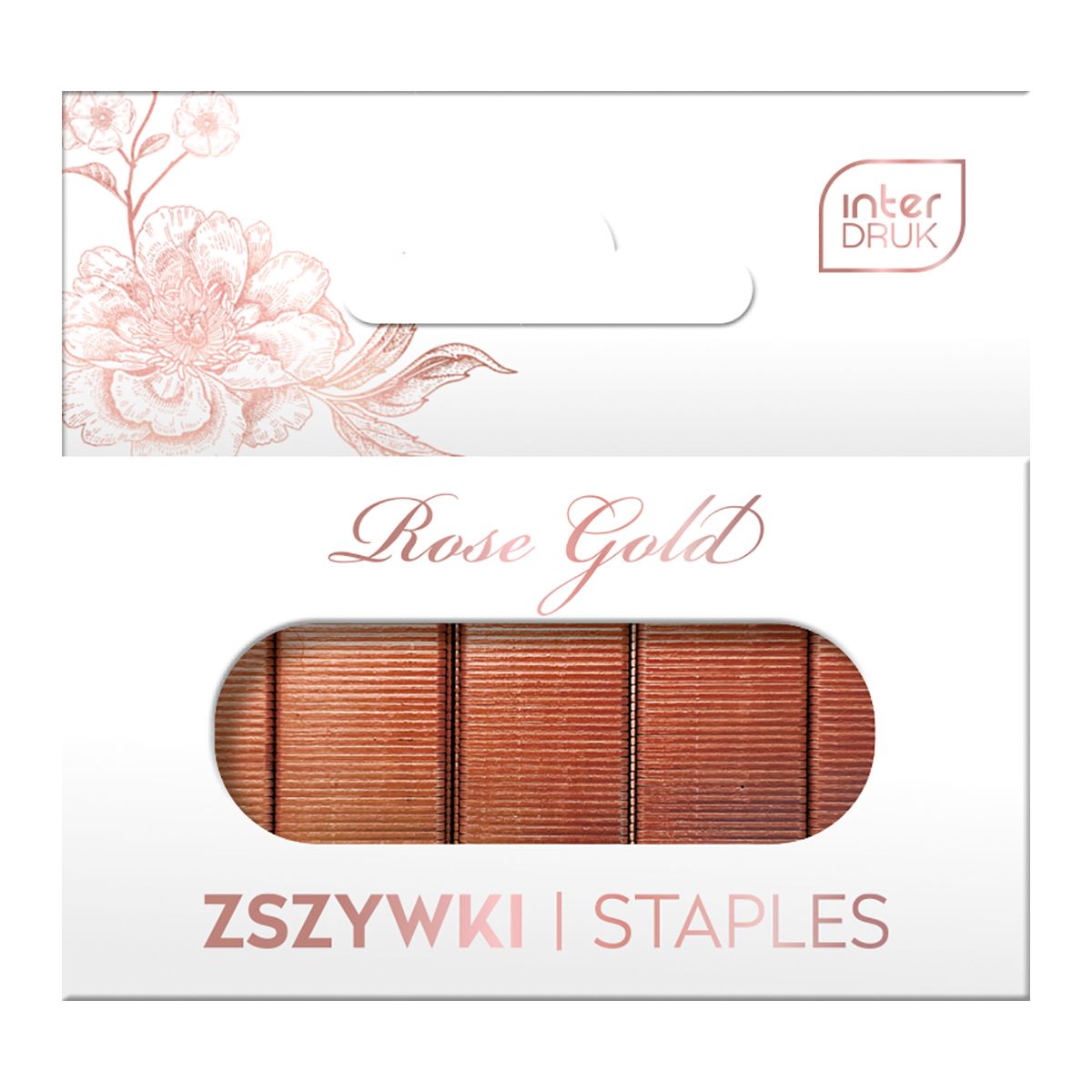 Zszywki 24/6 Interdruk ROSE GOLD 1000 szt (IZSZYWKIRG)