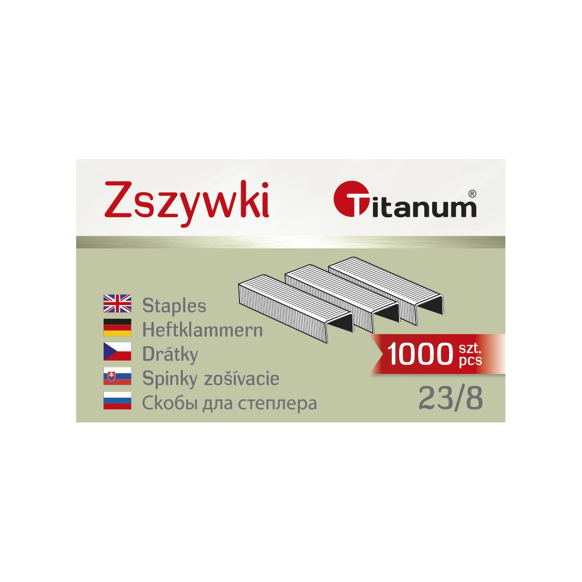 Zszywki 23/8 Titanum 1000 szt