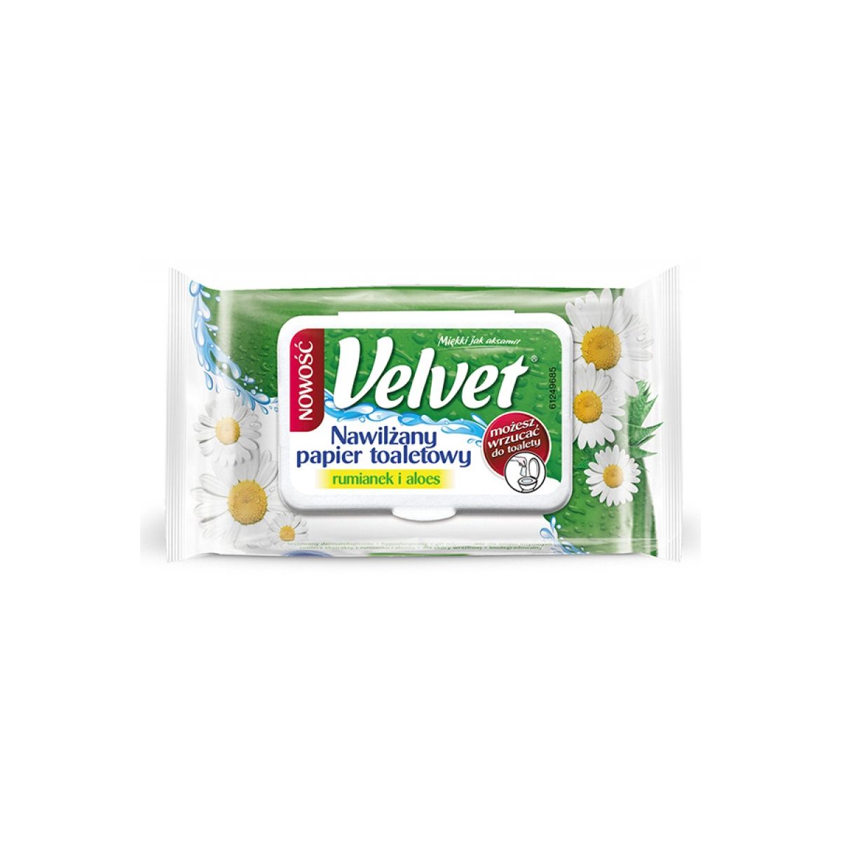 Papier toaletowy Velvet nawilżany Camomile&Aloe Vera kolor: biały 48 szt