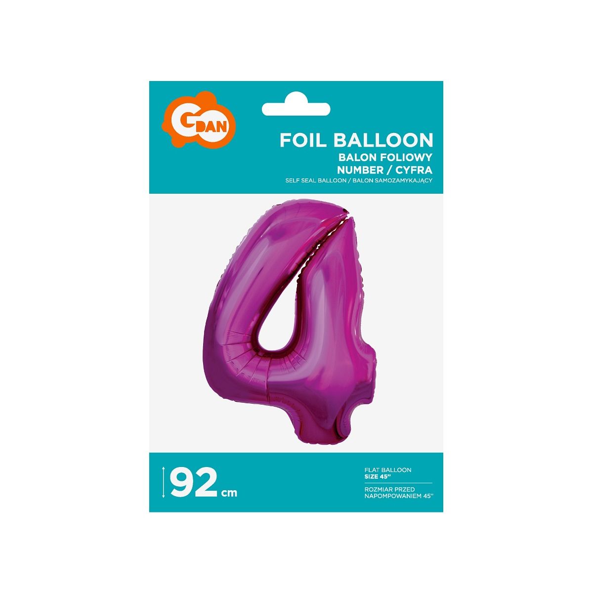 Balon foliowy Godan cyfra 7 srebrny 35 cm 45cal (FG-C35S7)