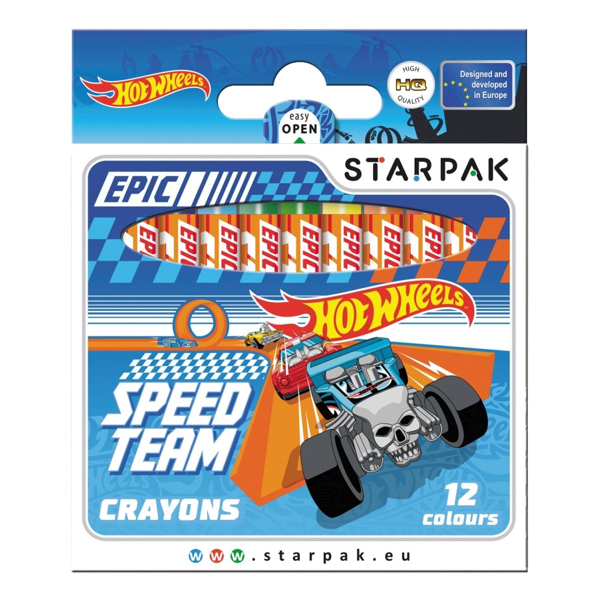 Kredki świecowe Starpak Hot Wheels 12 kol. (337290)