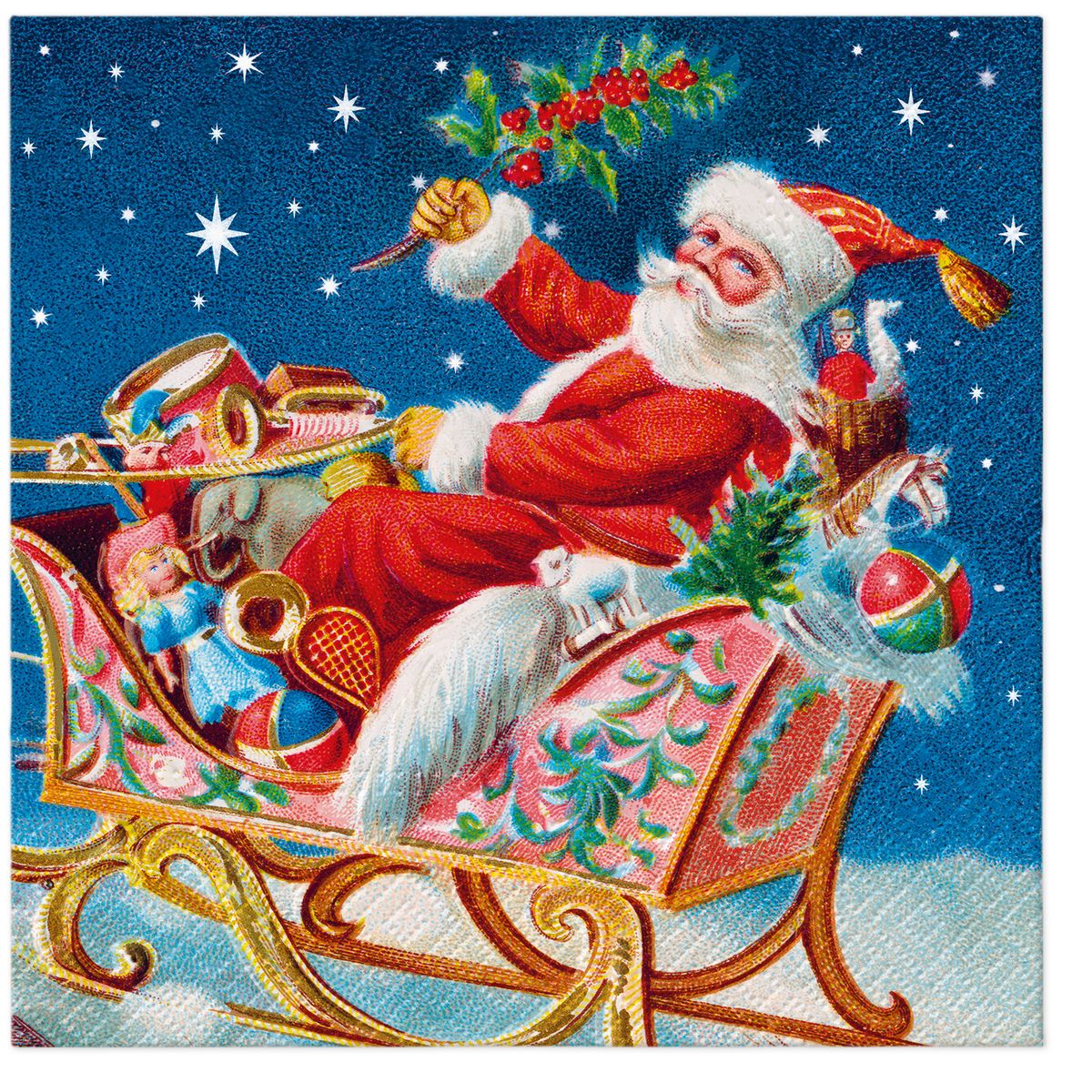 Serwetki Paw BN Santa Claus on a sleigh mix nadruk bibuła [mm:] 330x330 (TL234000)