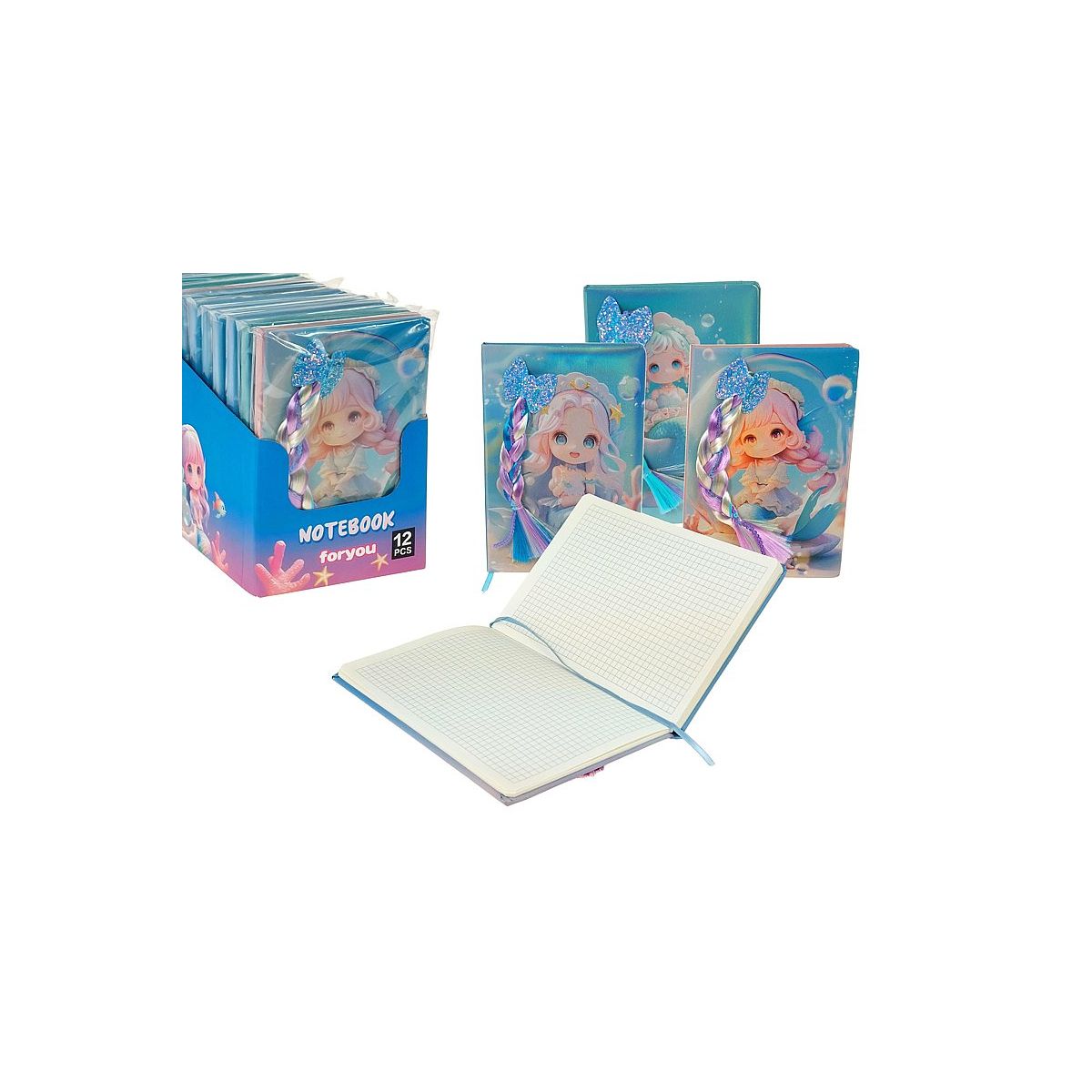 Notes dziewczynka z warkoczem A5 krata [mm:] 210x145 Adar (620803)
