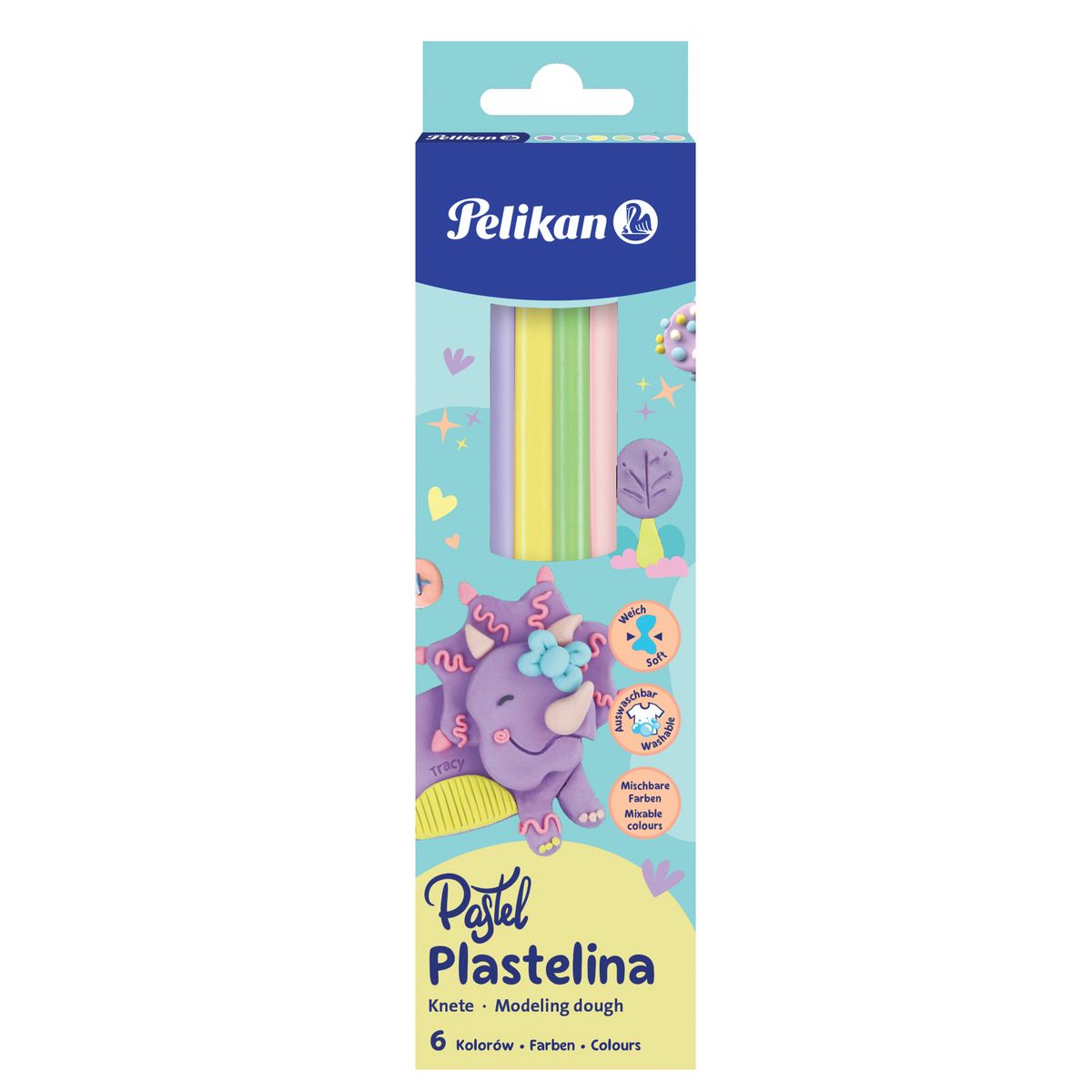 Plastelina Pelikan 6 kol. pastel 100g (9581752)