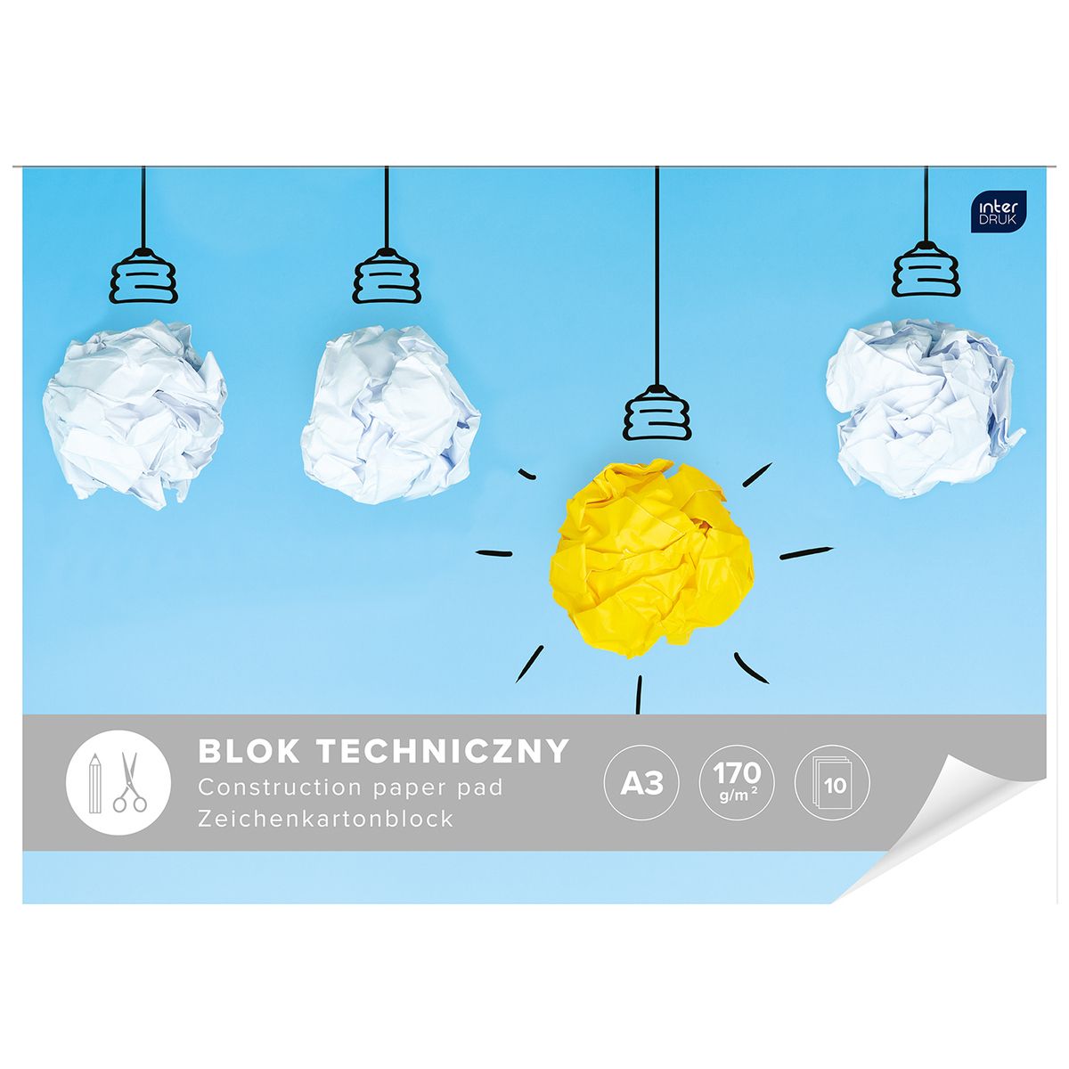 Blok techniczny Interdruk A3 biały 170g 10k (BLTA3)