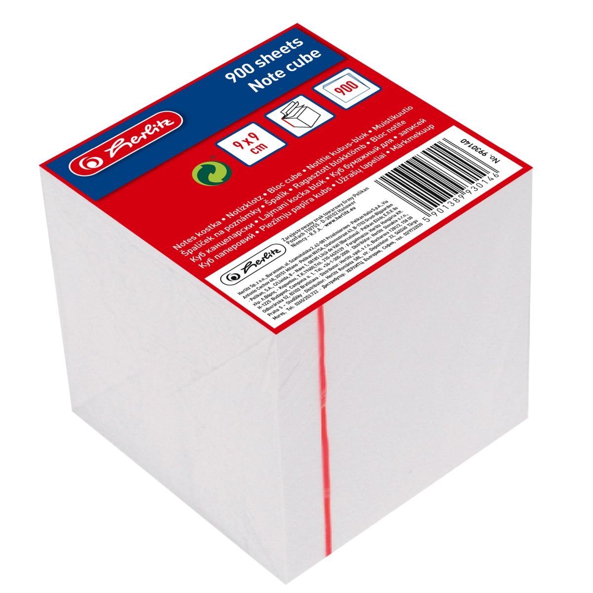 Kostka papierowa 9930140 biały [mm:] 90x90x 90 Herlitz (300023301)