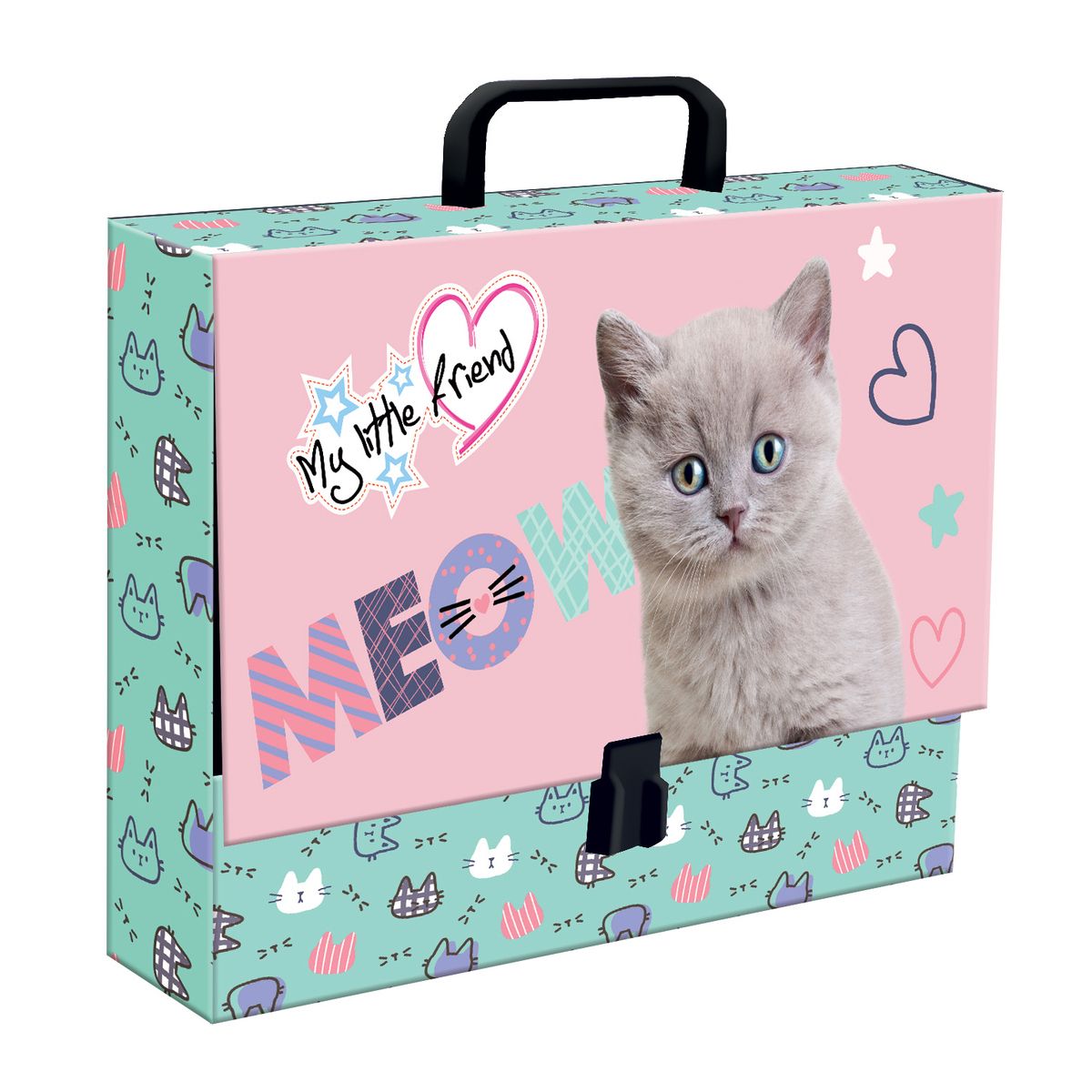 Teczka kartonowa na zatrzask My Little Friend Fluffy Kitty A4 mix Unipap