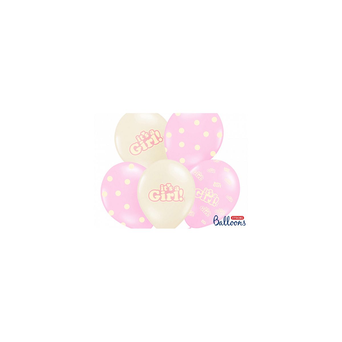 Balon gumowy Partydeco Its a Girl, Pastel Mix mix 300mm (SB14P-252-000-6)