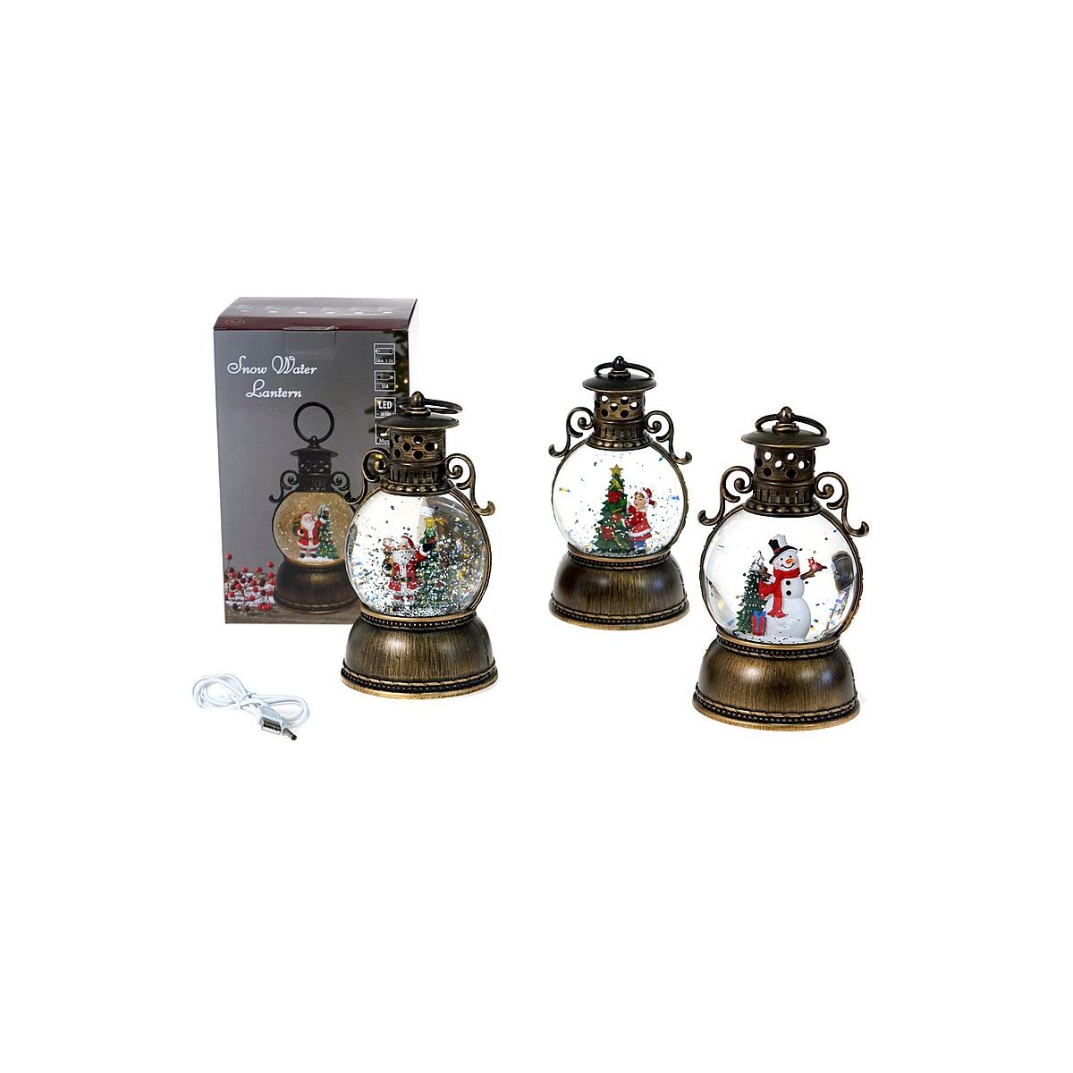 Lampion świąteczny LED, z motywem świątecznym, kabel USB Adar (580121)