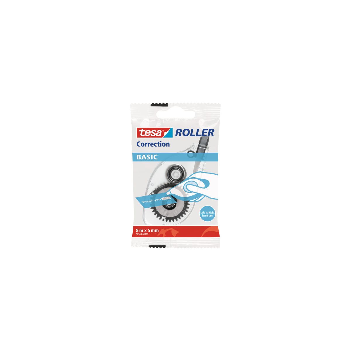Korektor w taśmie (myszka) Tesa Basic 4x8 [mm*m] (58563-00000-00 TS)