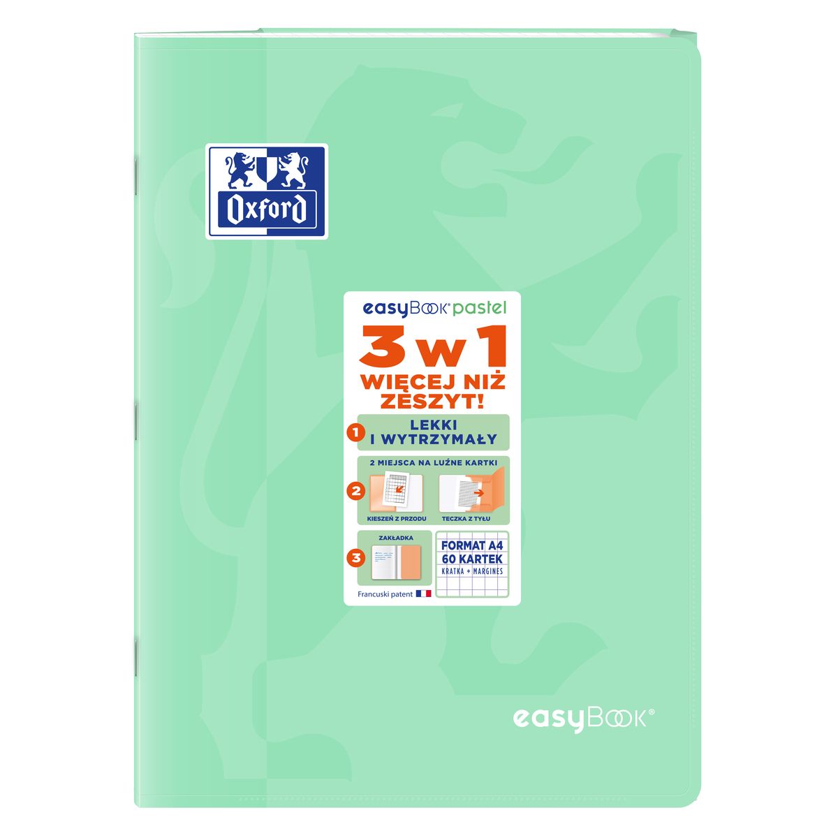 Zeszyt Oxford EASYBOOK PASTEL A4 60k. 90g krata (400161237)