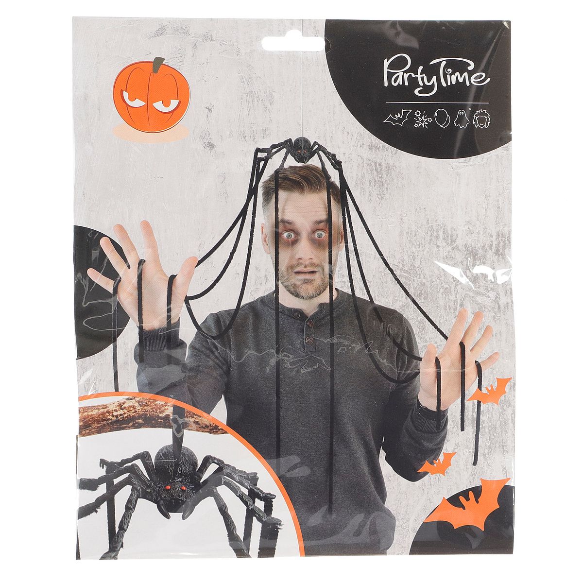 Ozdoba halloweenowa Arpex pająk XL z odnóżkami (HA6501)