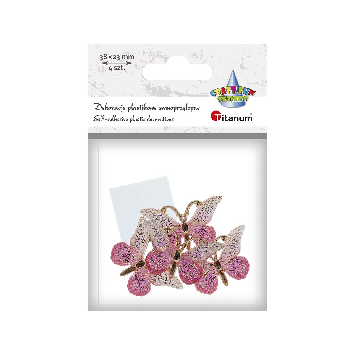 Dekoracja Craft-Fun Series Motyle plastikowe samoprzylepne Titanum (2324012-1)