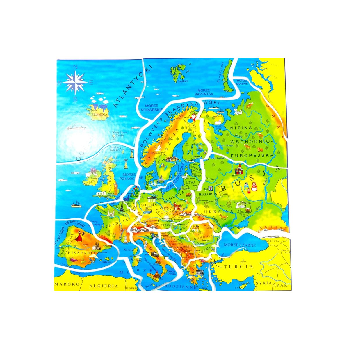 Puzzle (nd) geo puzzle Europa 30 el.