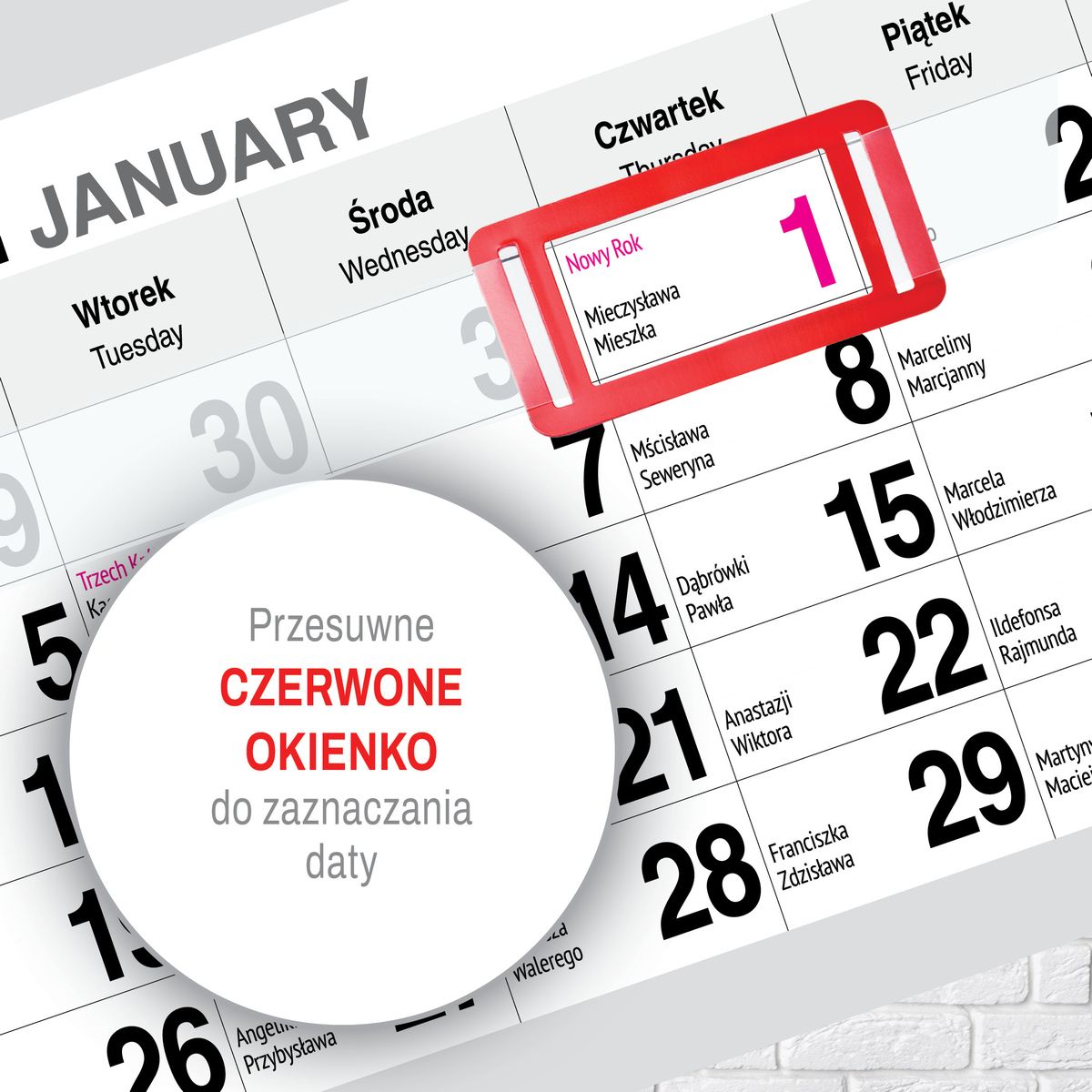 Kalendarz ścienny (401000) k:2915-377 PREMIUM trójdzielny A4 Press (OGRÓD)