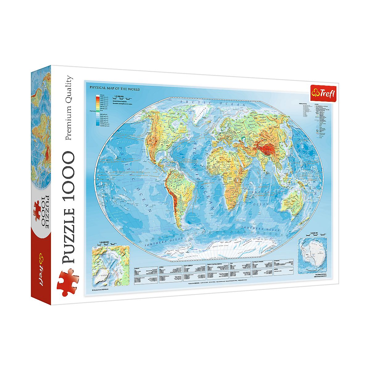 Puzzle mapa fizyczna świata 1000 el. Trefl (10463)