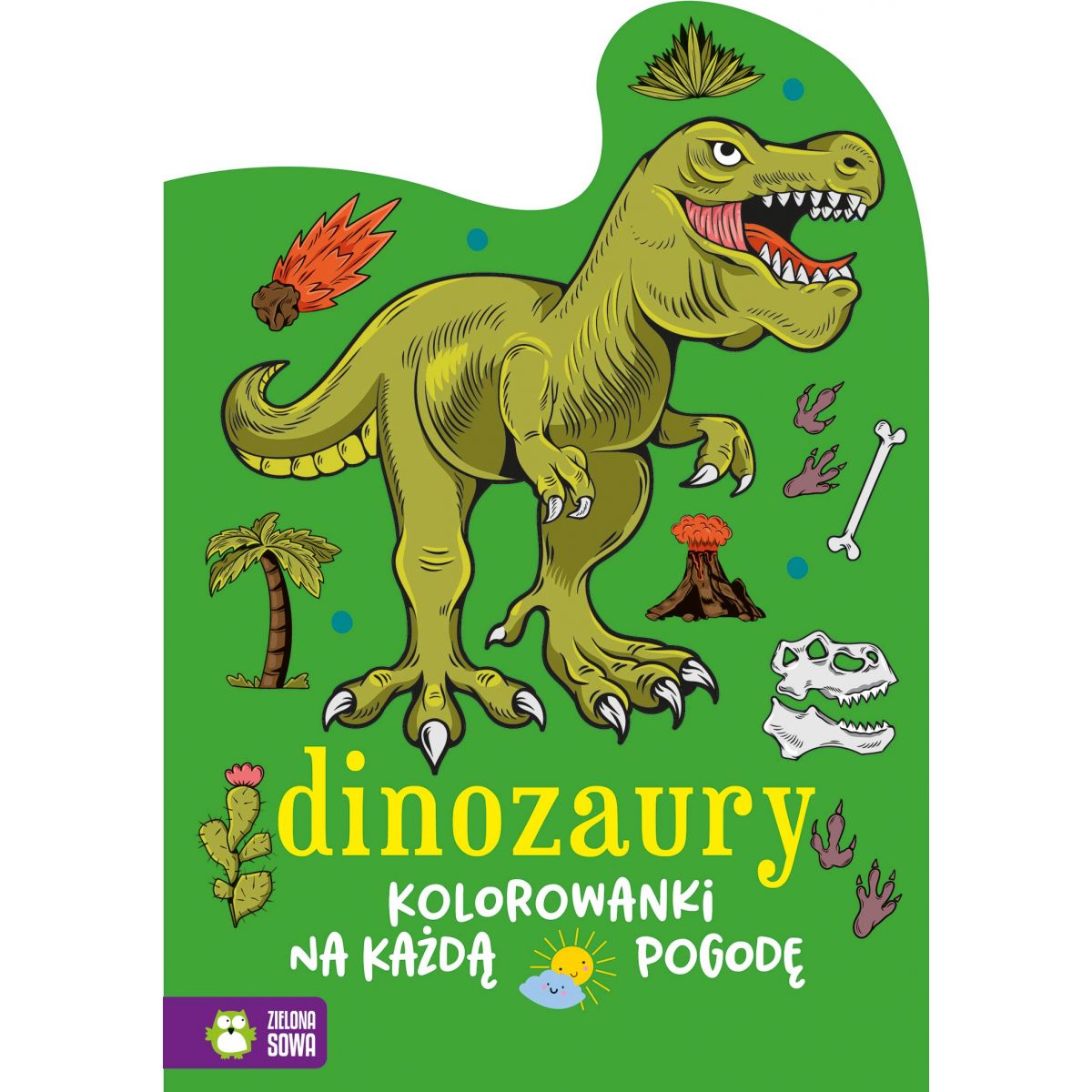 Książeczka edukacyjna Kolorowanki na każdą pogodę. Dinozaury Zielona Sowa