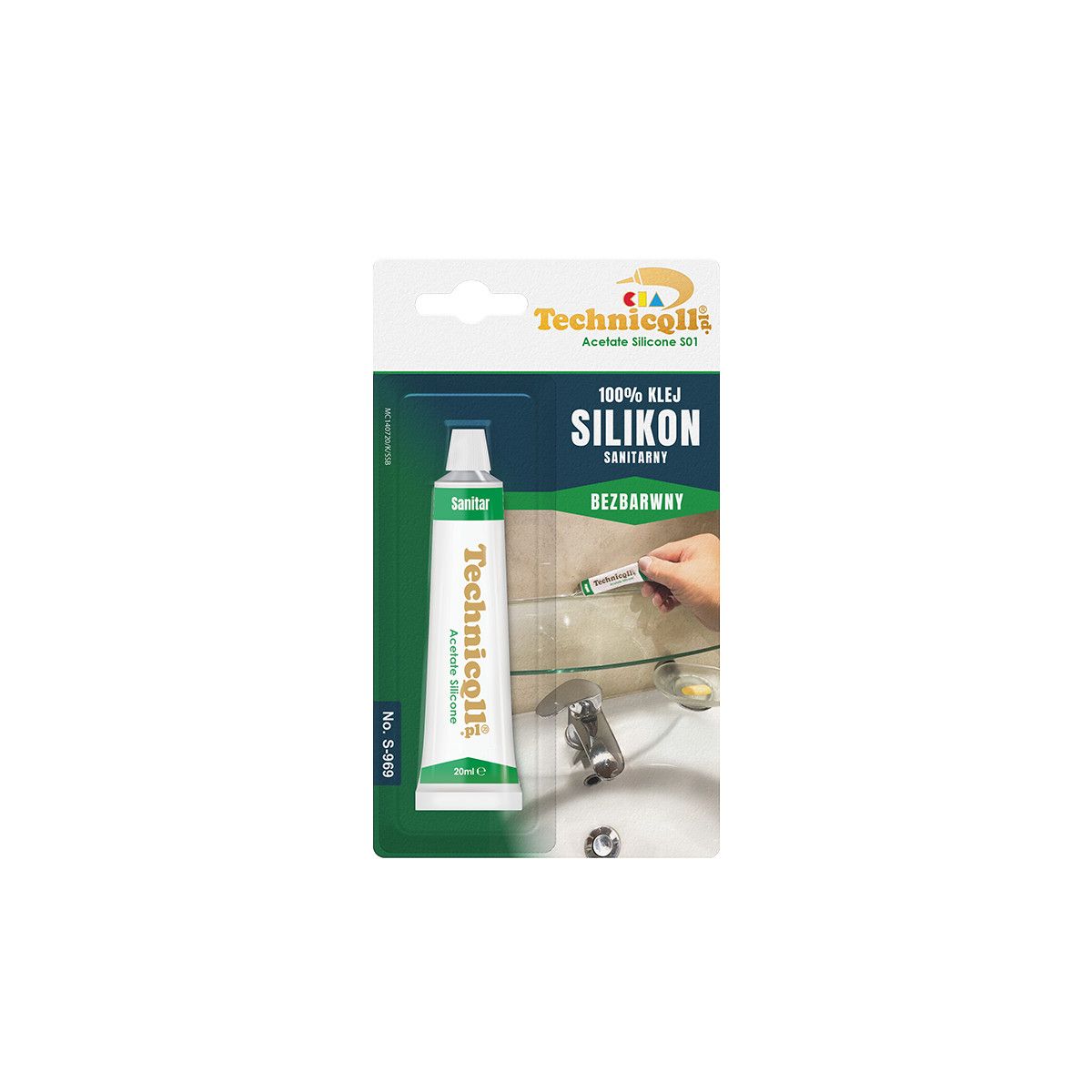 Klej w tubie Silikon bezbarwny 20ml Technicqll (S-969)