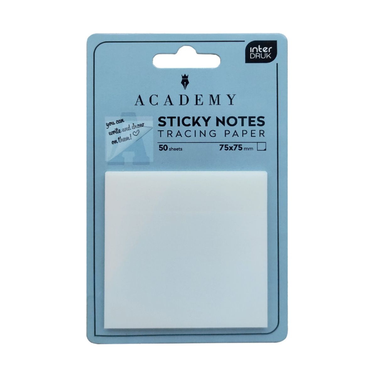 Notes samoprzylepny (karteczki) Academy PRZEŹROCZYSTE FROST biały