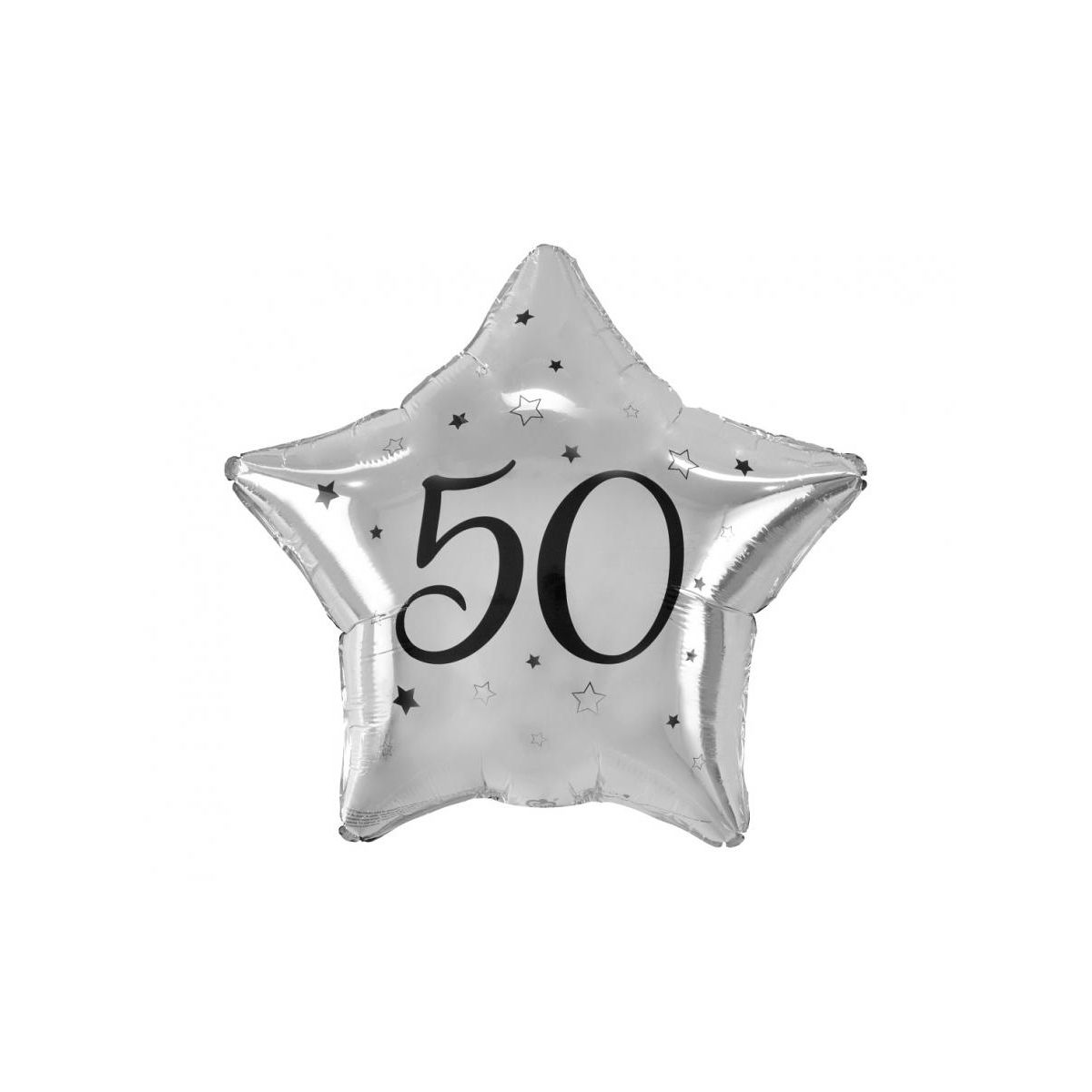 Balon foliowy 50 gwiazda srebrna, nadruk czarny 19cal Godan (FG-G50C)