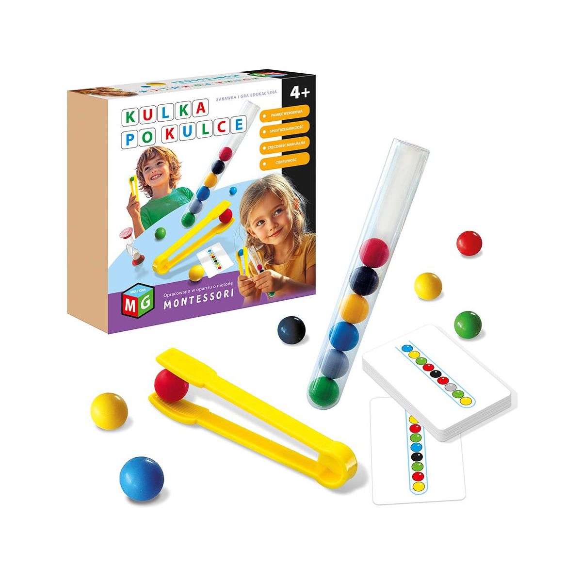 Gra edukacyjna Multigra MONTESSORI -  KULKA PO KULCE