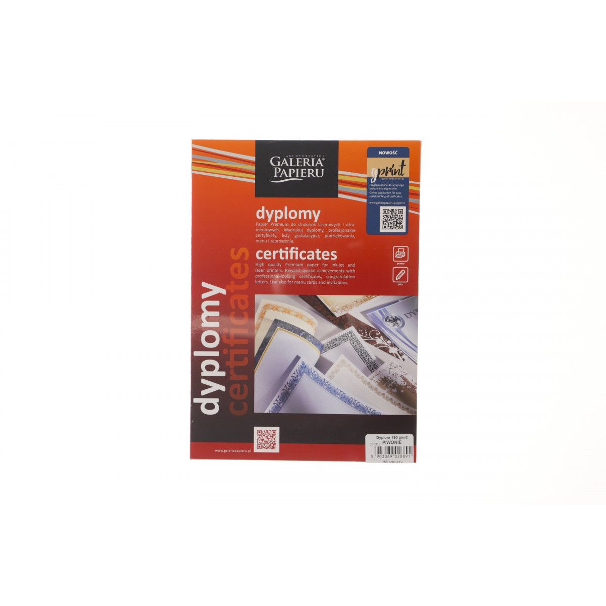 Dyplom Galeria Papieru piwonie A4 190g (210919)