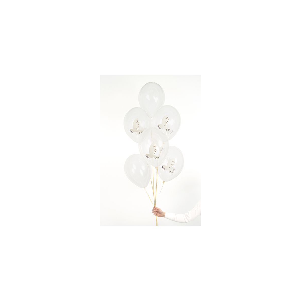 Balon gumowy Gołąb, Crystal Clear transparentny 300mm Partydeco (SB14C-204-000-6)