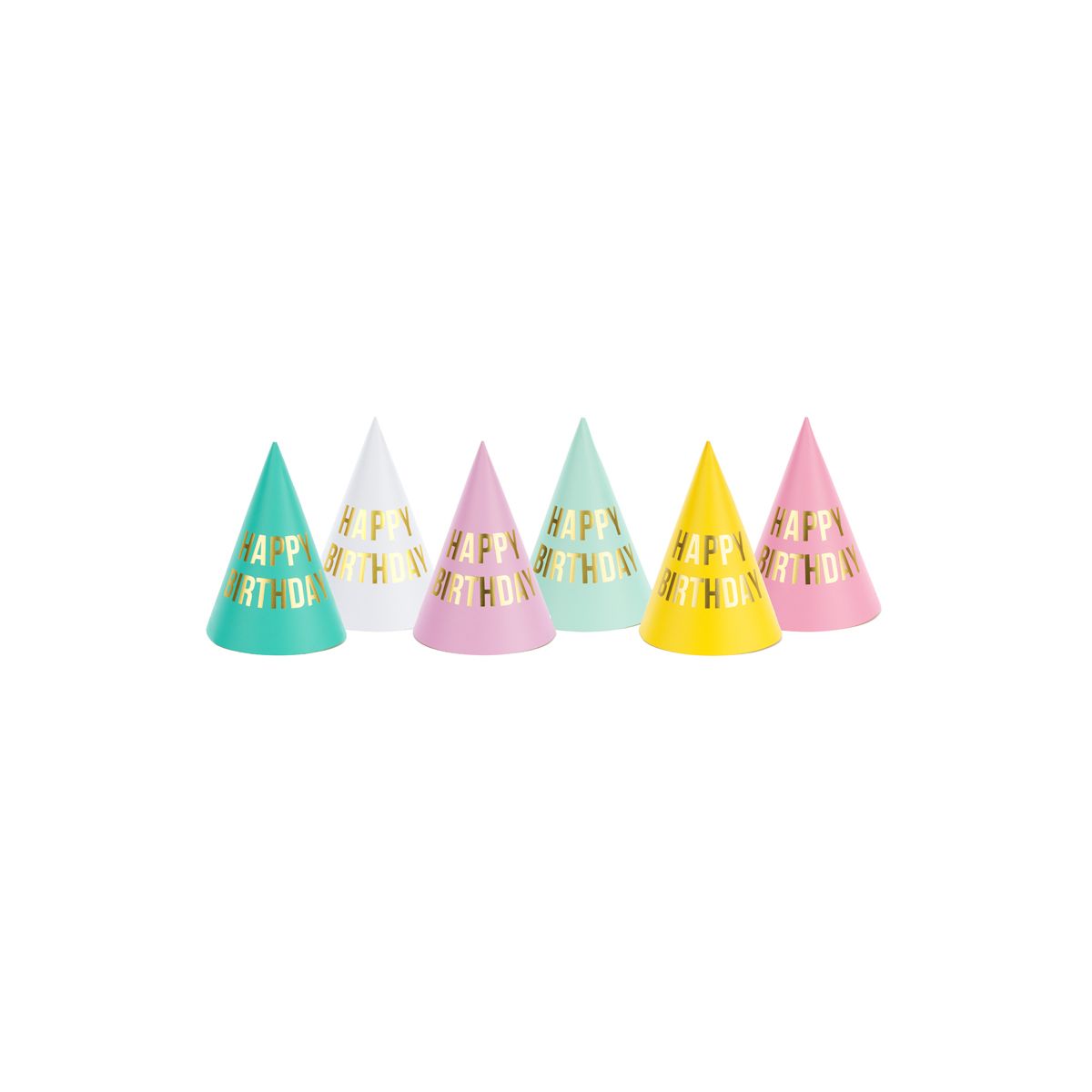Czapka party Happy Birthday, mix, 16cm mix papier Partydeco (CPP22)