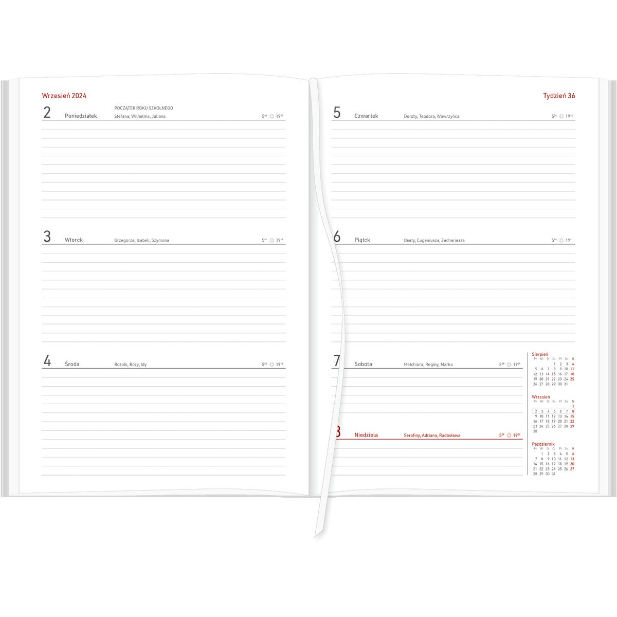 Kalendarz nauczyciela książkowy (terminarz) VIVELLA Wydawnictwo Wokół Nas 2024/2025 B5 tygodniowy B5 (B5TN066B-czerwony)