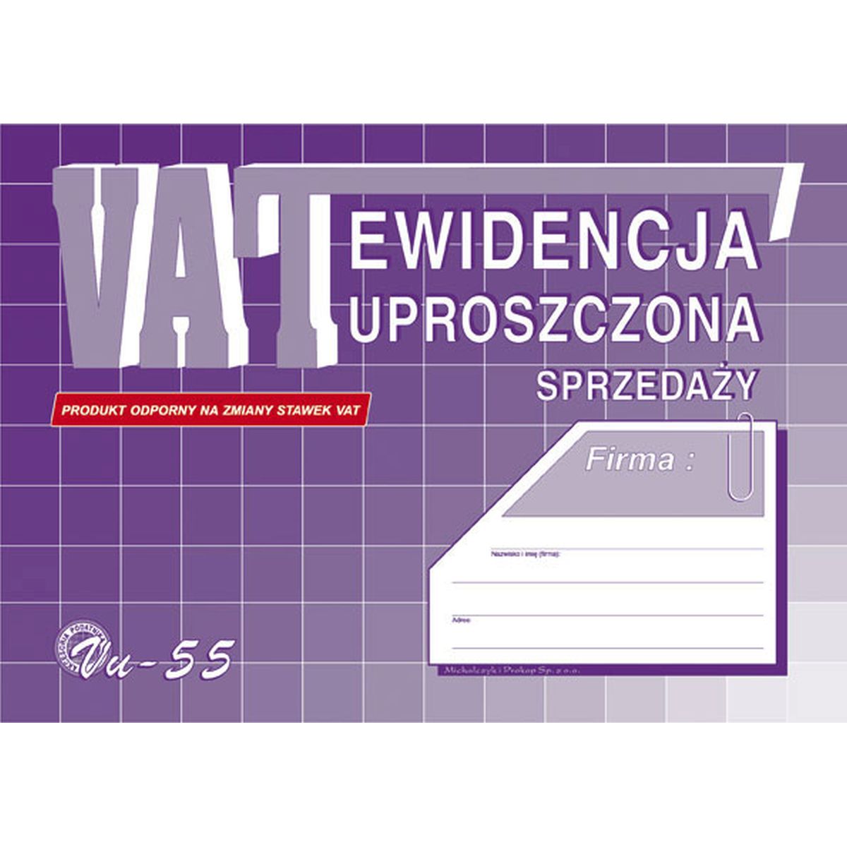 Druk offsetowy Michalczyk i Prokop Ewidencja uproszczona sprzedaży A5 32k. (Vu-55)