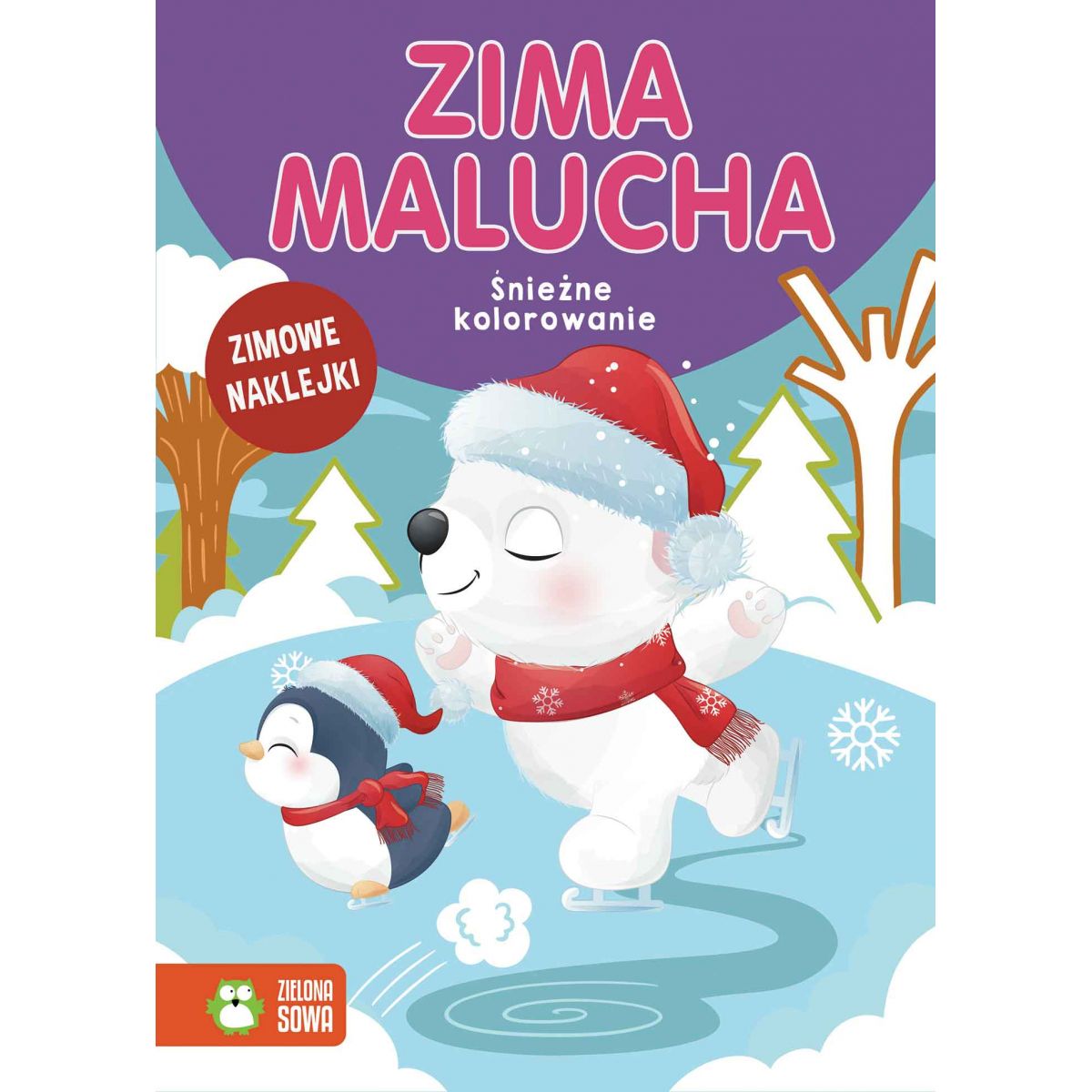 Książeczka edukacyjna Zima malucha. Śnieżne kolorowanie Zielona Sowa