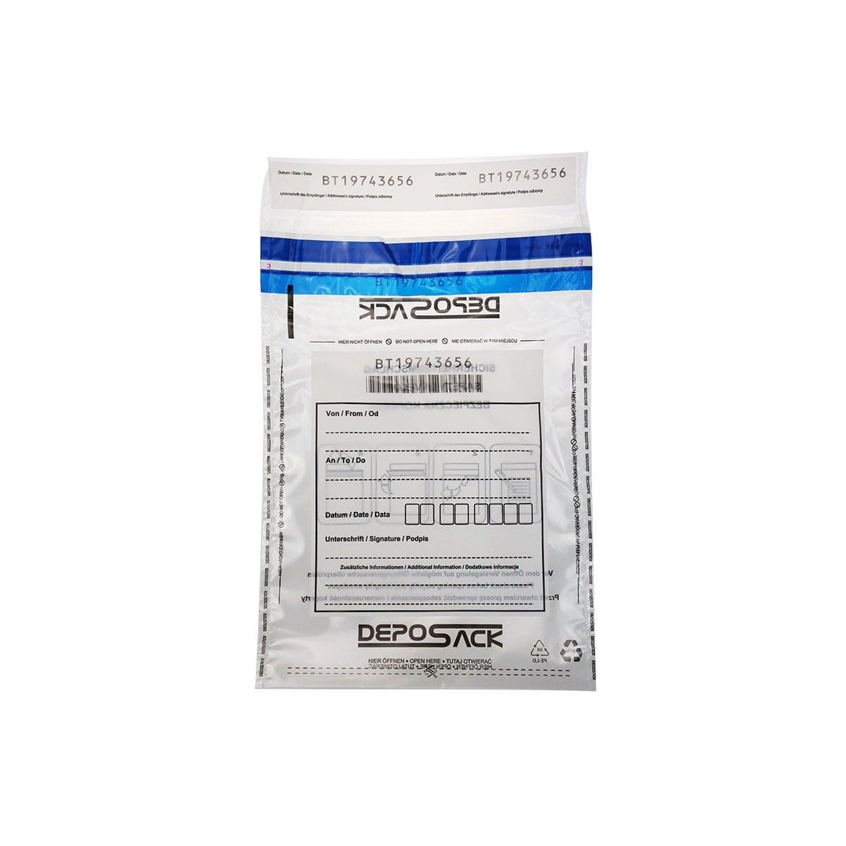 Koperta bezpieczna deposack B5 transparentna B5 [mm:] 185x260 A&G Koperty (2357) 500 sztuk