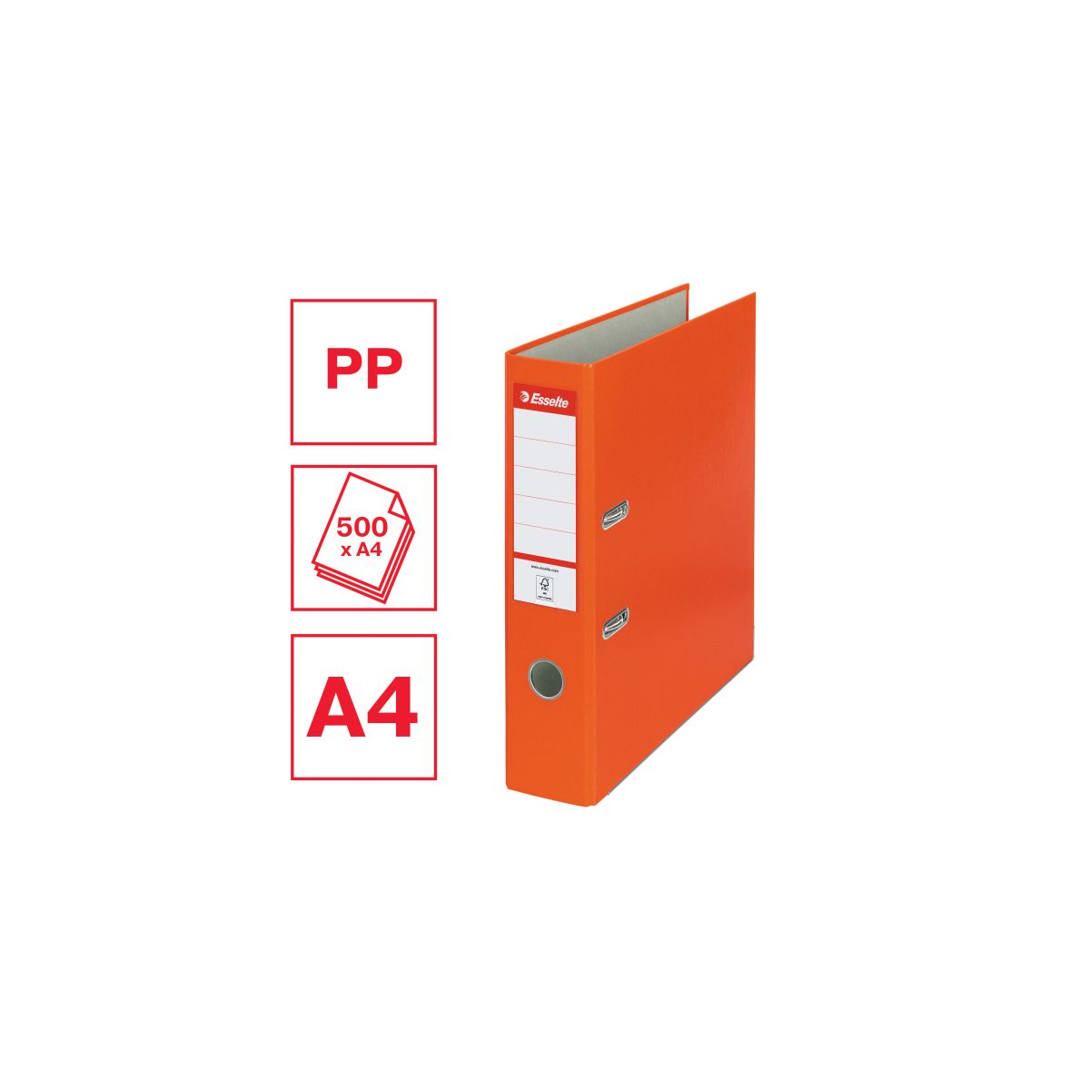 Segregator dźwigniowy Esselte Ekonomiczny A4 75mm pomarańczowy (11234)