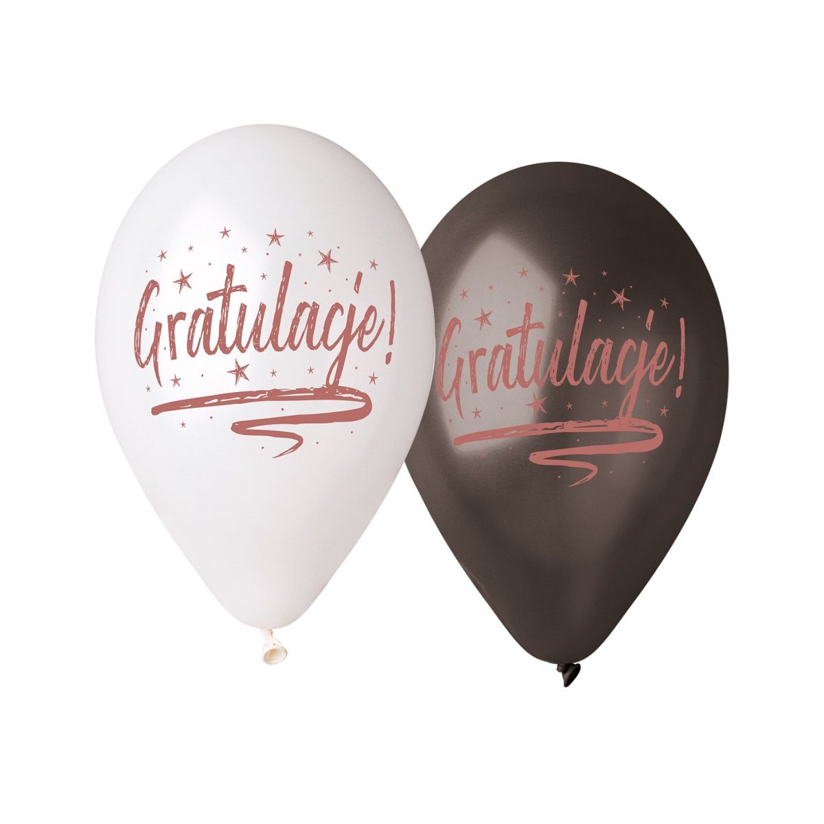 Balon gumowy premium hel gratulacje 5 szt mix 330mm 13cal (GMS120/797)