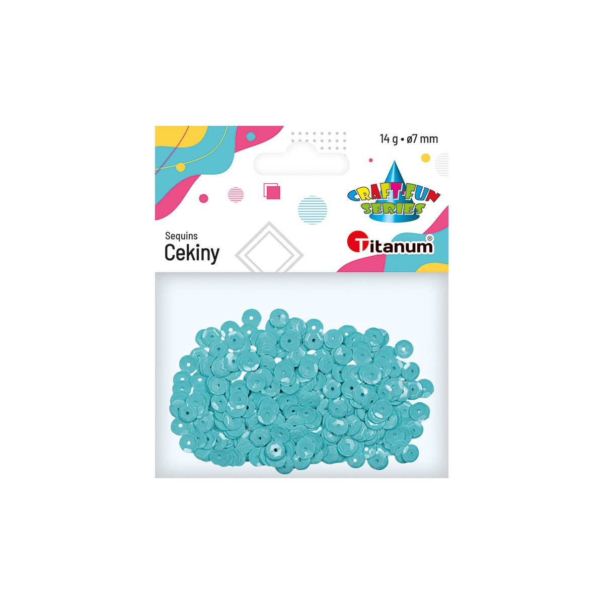 Cekiny Craft-Fun Series okrągłe 7mm lazurowy 14g Titanum