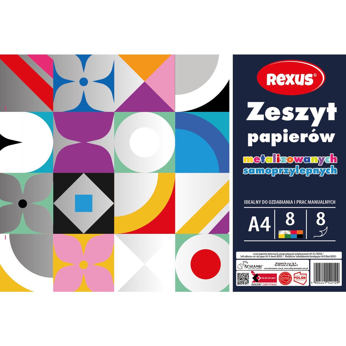 Zeszyt papierów kolorowych Beniamin metalizowanych (2129)