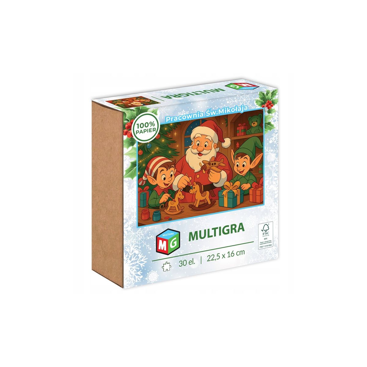 Puzzle Pracownia Świętego Mikołaja 30 el. Multigra