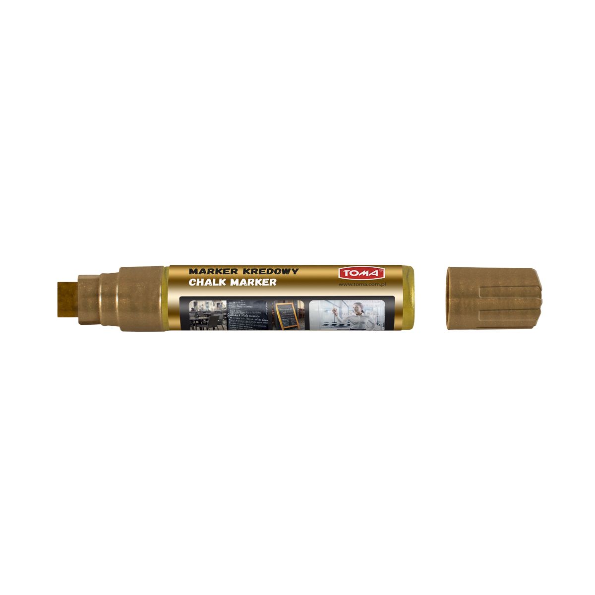 Marker specjalistyczny złoty kredowy złoty 8,0mm gąbka końcówka Toma (To-290)