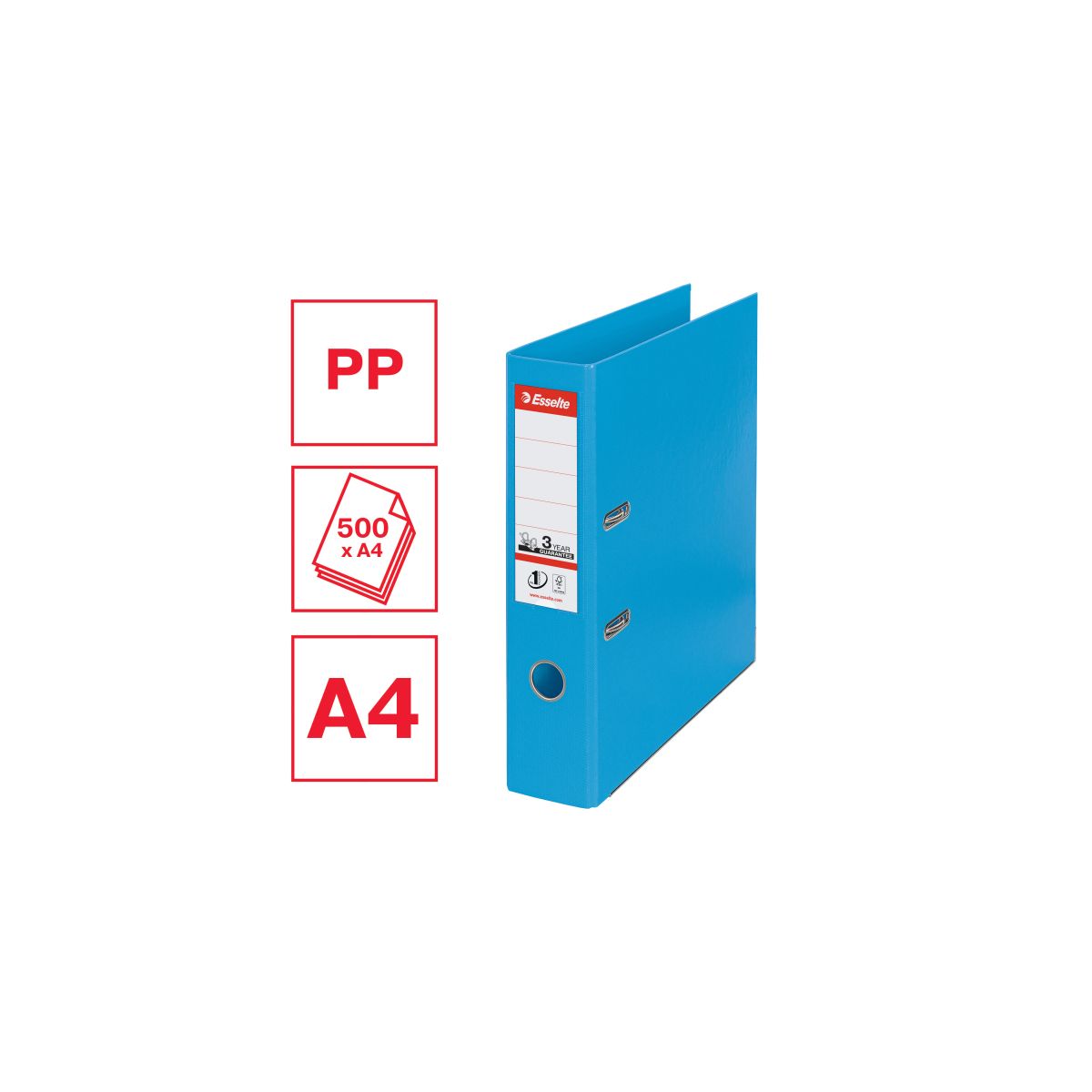 Segregator dźwigniowy Esselte No.1 Power A4 75mm niebieski jasny (811311)