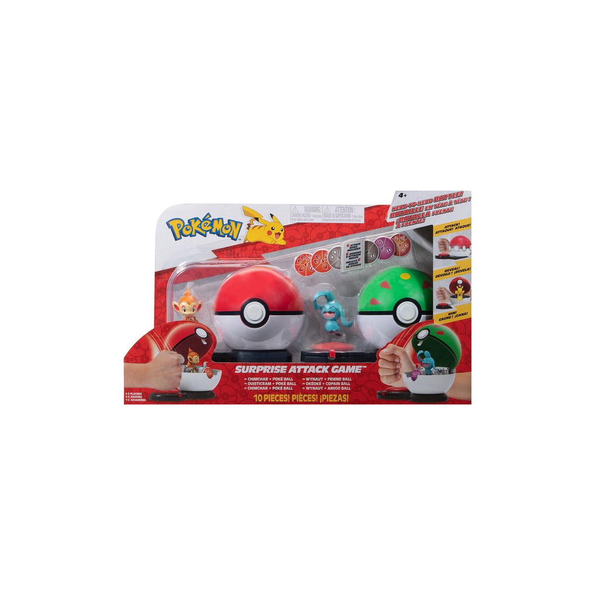 Gra zręcznościowa Orbico Sp. Z O.o. POKEMON Surprise Attack Chimchar Poké Ball vs. Wynaut Friend Ball Seria 3 (PKW3166)