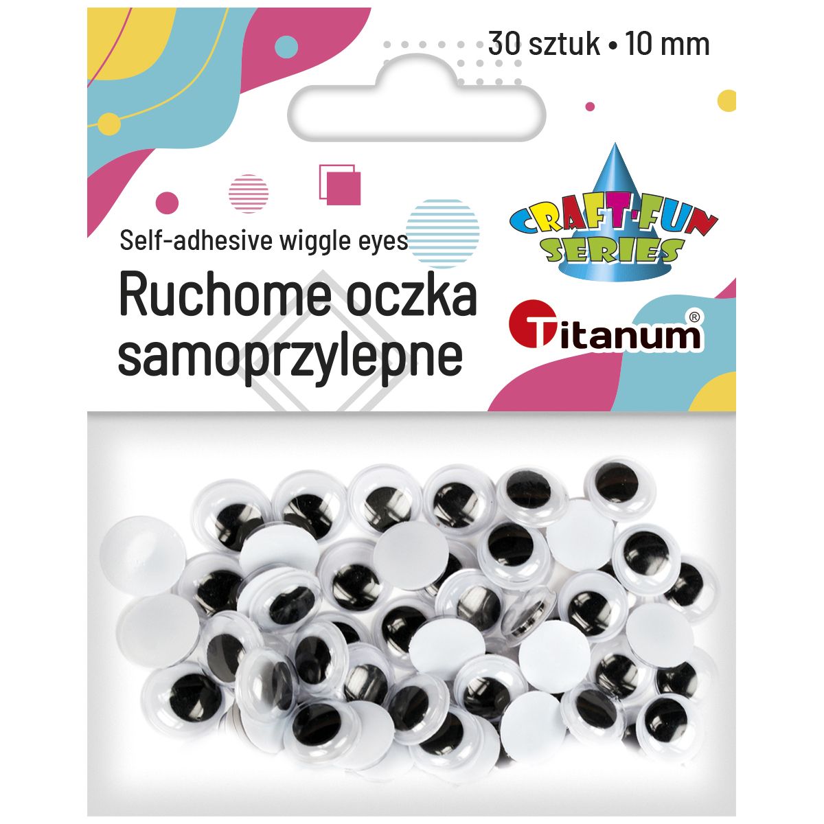 Oczy samoprzylepne Titanum Craft-Fun Series ruchome 10mm