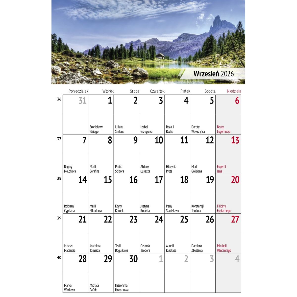 Kalendarz biurkowy (308046) k:510-83 miesięczny Pejzaże 240mm x 150mm Press (5904830713602)