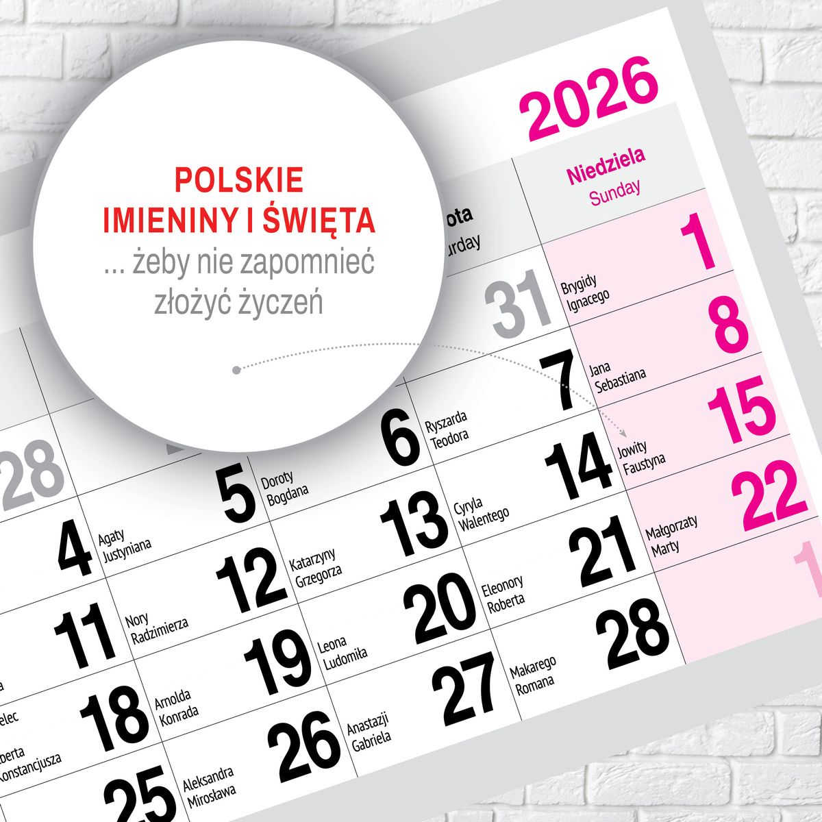 Kalendarz ścienny (401000) k:2915-377 PREMIUM trójdzielny A4 Press (OGRÓD)