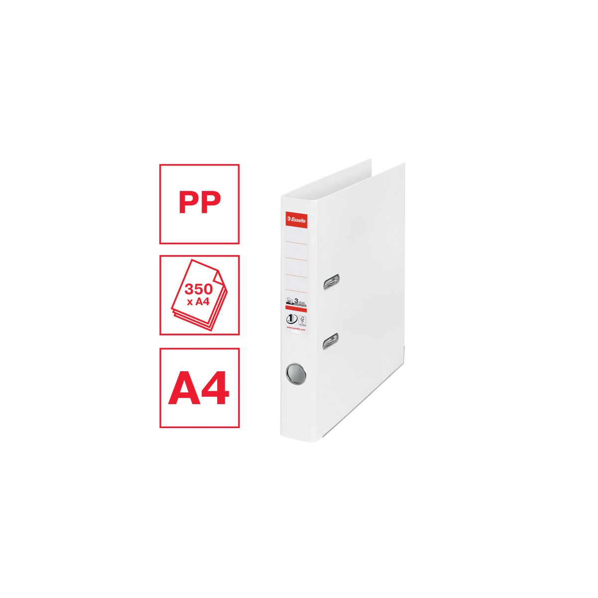 Segregator dźwigniowy Esselte A4 50mm biały (811400)