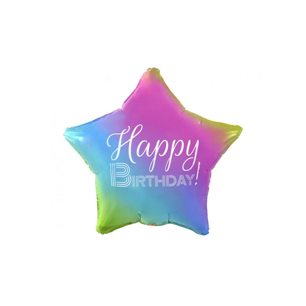 Balon foliowy Godan Happy Birthday, gwiazda gradient, nadruk biały 19cal (FG-GHBT)
