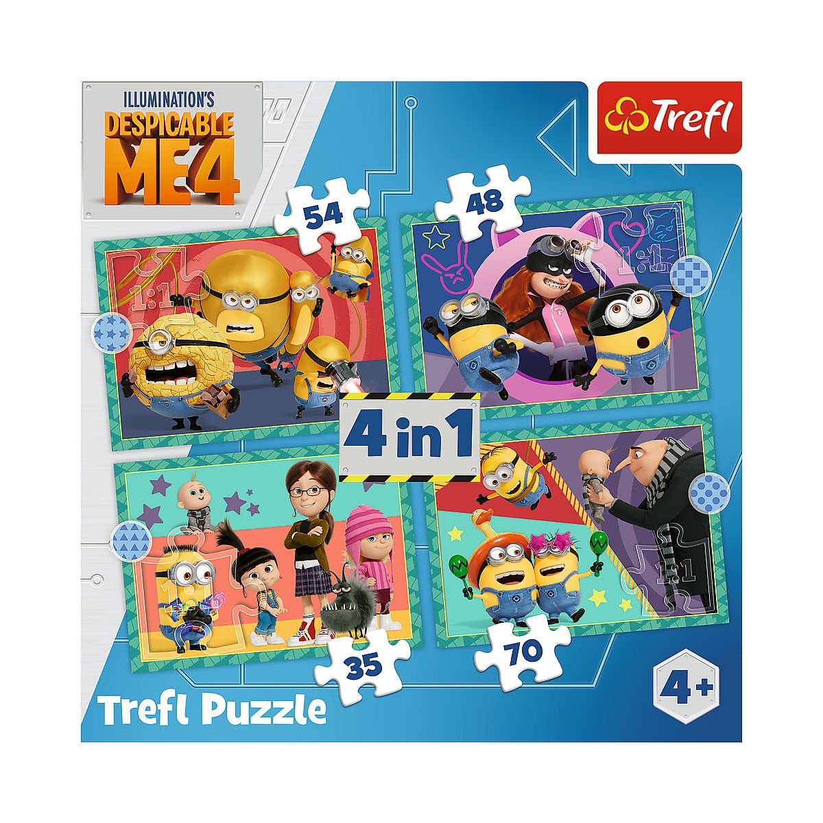 Puzzle Trefl Zwariowane Minionki 4w1 el. (34648)