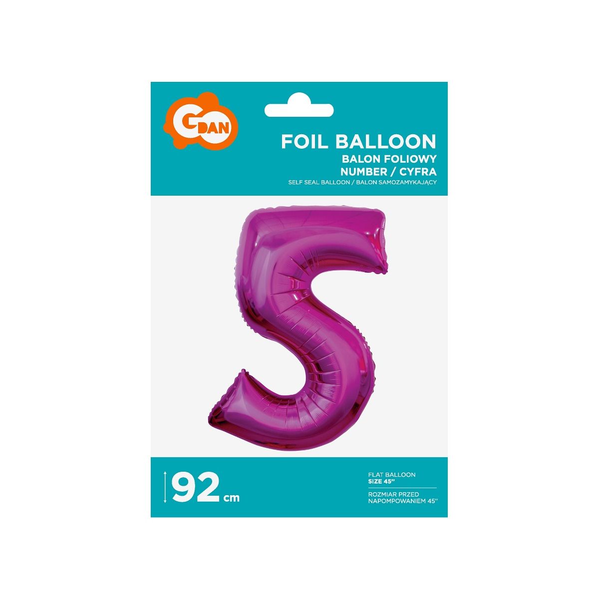 Balon foliowy Godan cyfra 7 srebrny 35 cm 45cal (FG-C35S7)