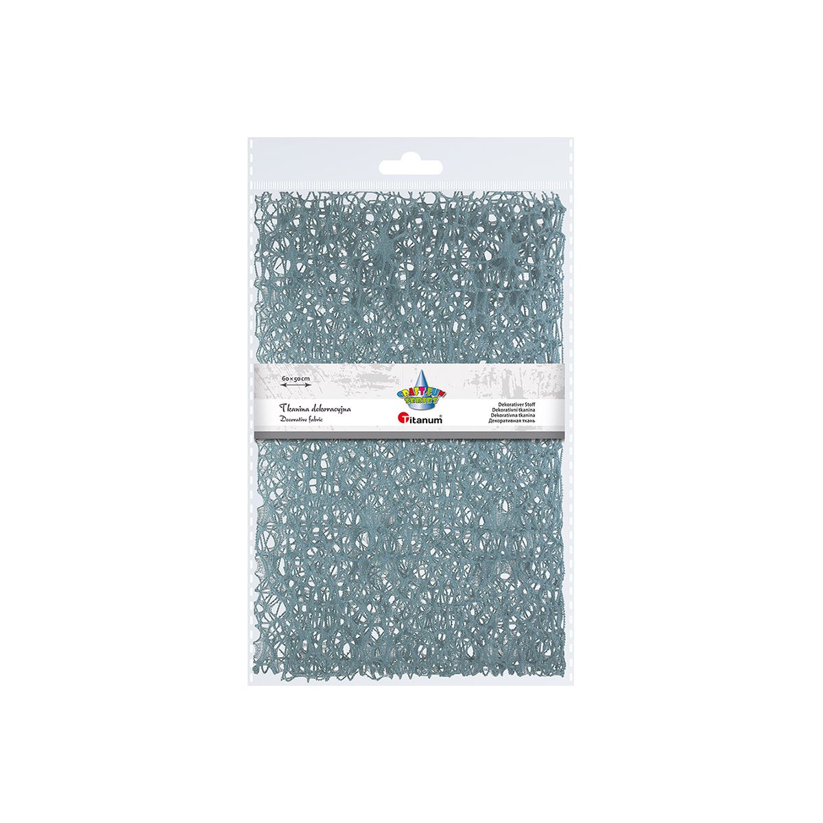 Ozdoba materiałowa Craft-Fun Series siatka koronkowa niebieska dymna Titanum (25CR0331-22)