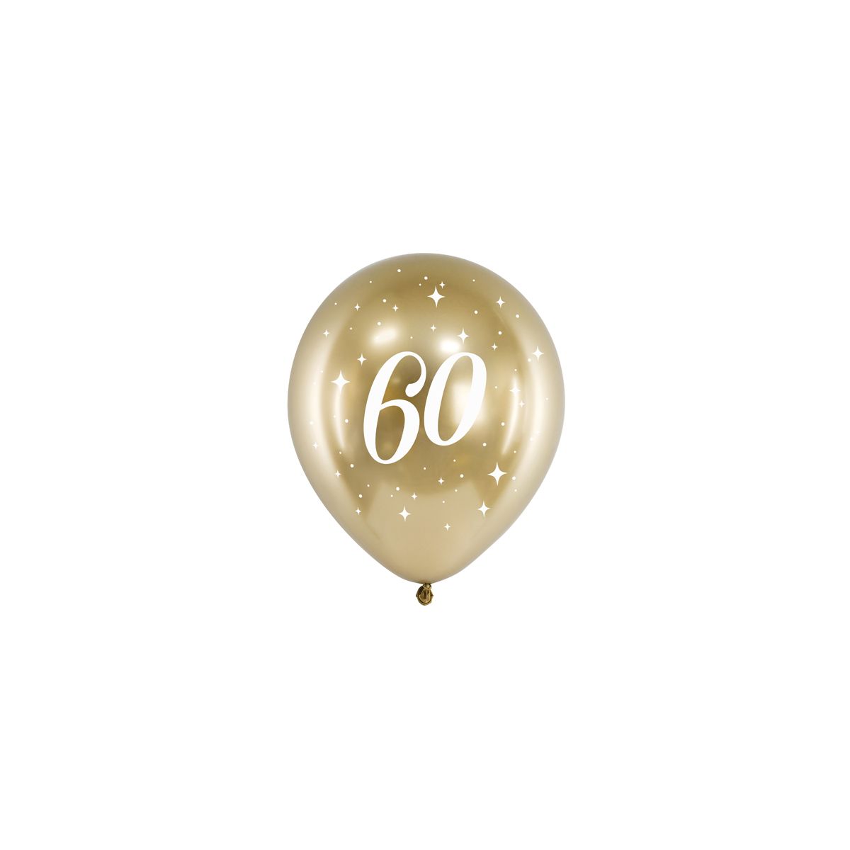 Balon gumowy Partydeco Glossy 60 urodziny złoty 300mm (CHB14-1-60-019-6)